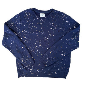 Sol Angeles Paint Splatter Navy Blue Pullover Sweatshirt XL Rare Artsy Hipster